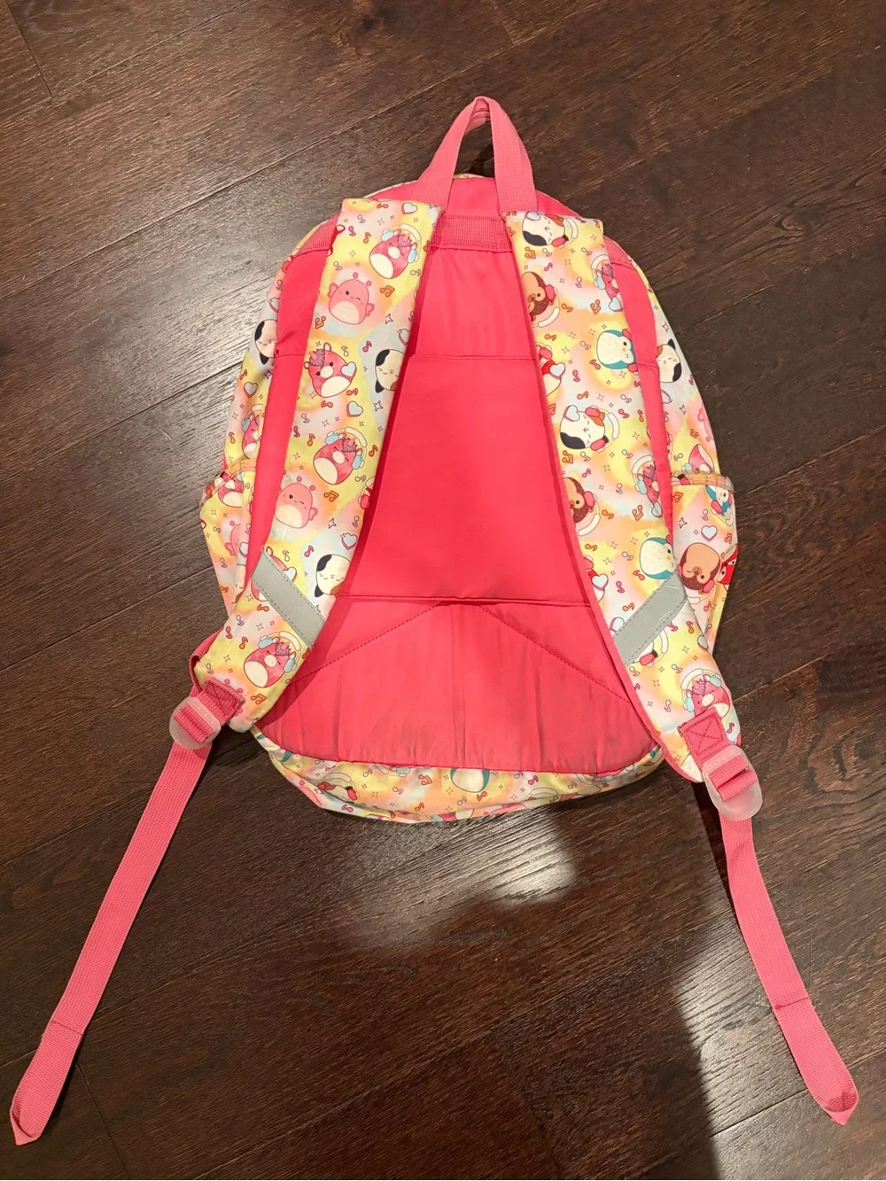 Squishmallows Pastel Pink and Yellow Kids Backpack with Character Print